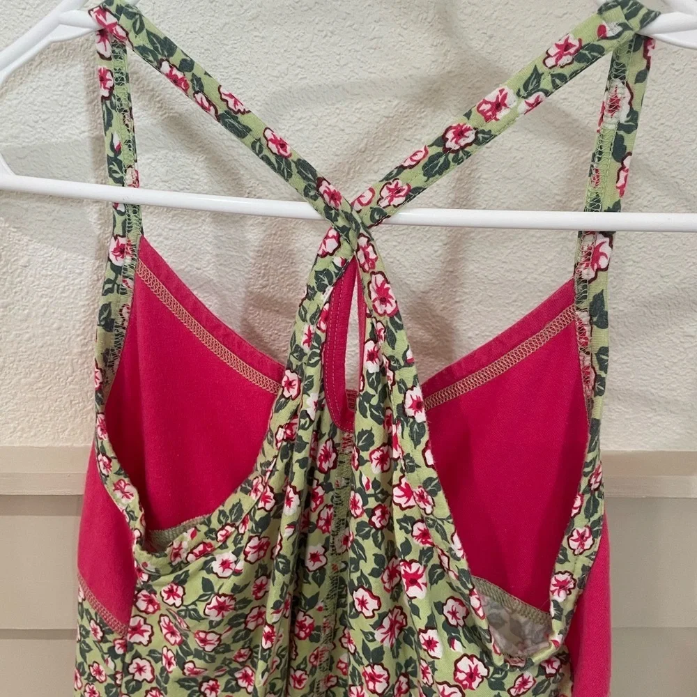 Patagonia Kids Girls Floral Pink and Green Mini Summer Dress Size Large